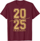 Senior 2025 Class of 2025 Graduation Gold Black Senior T-Shirt - T-Shirt | Maroon