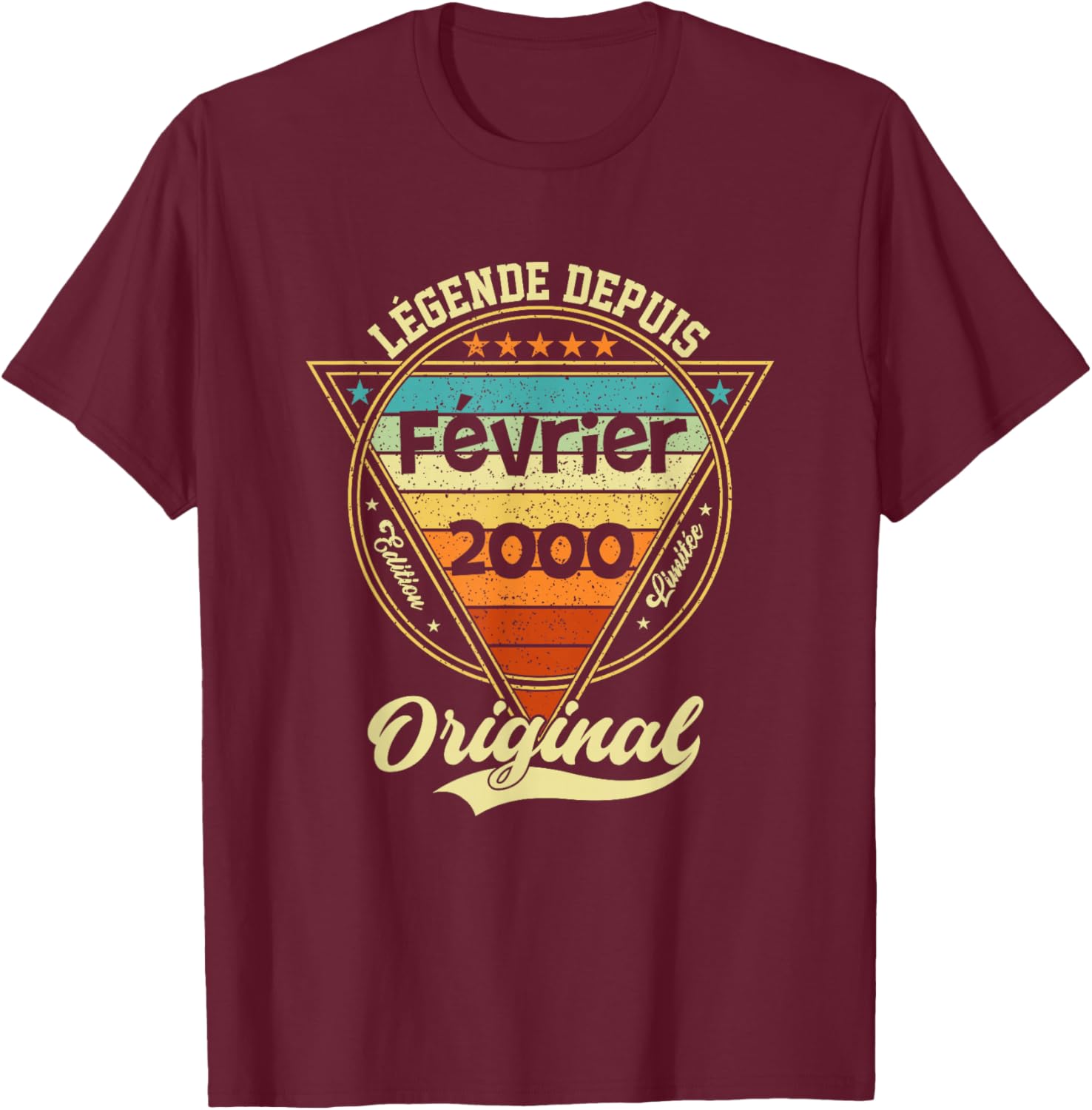 Legend Since February 2000 26th Anniversary T-Shirt - T-Shirt | Maroon
