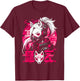 Anime Manga Cyberpunk Aesthetic Techwear Harajuku Kitsune T-Shirt - T-Shirt | Maroon
