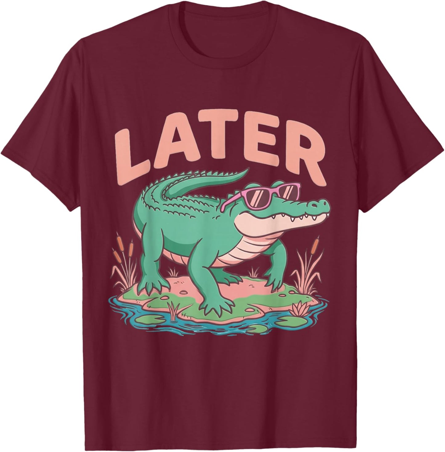 Last Day of School Teacher Summer See You Later Alligator T-Shirt - T-Shirt | Maroon