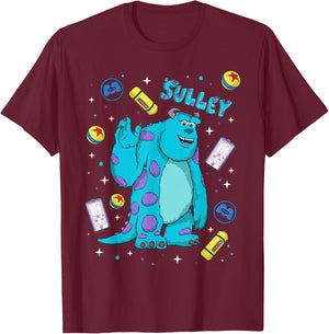 Disney and Pixar's Monsters, Inc. Sulley Big Pose Collage T-Shirt - T-Shirt | Maroon