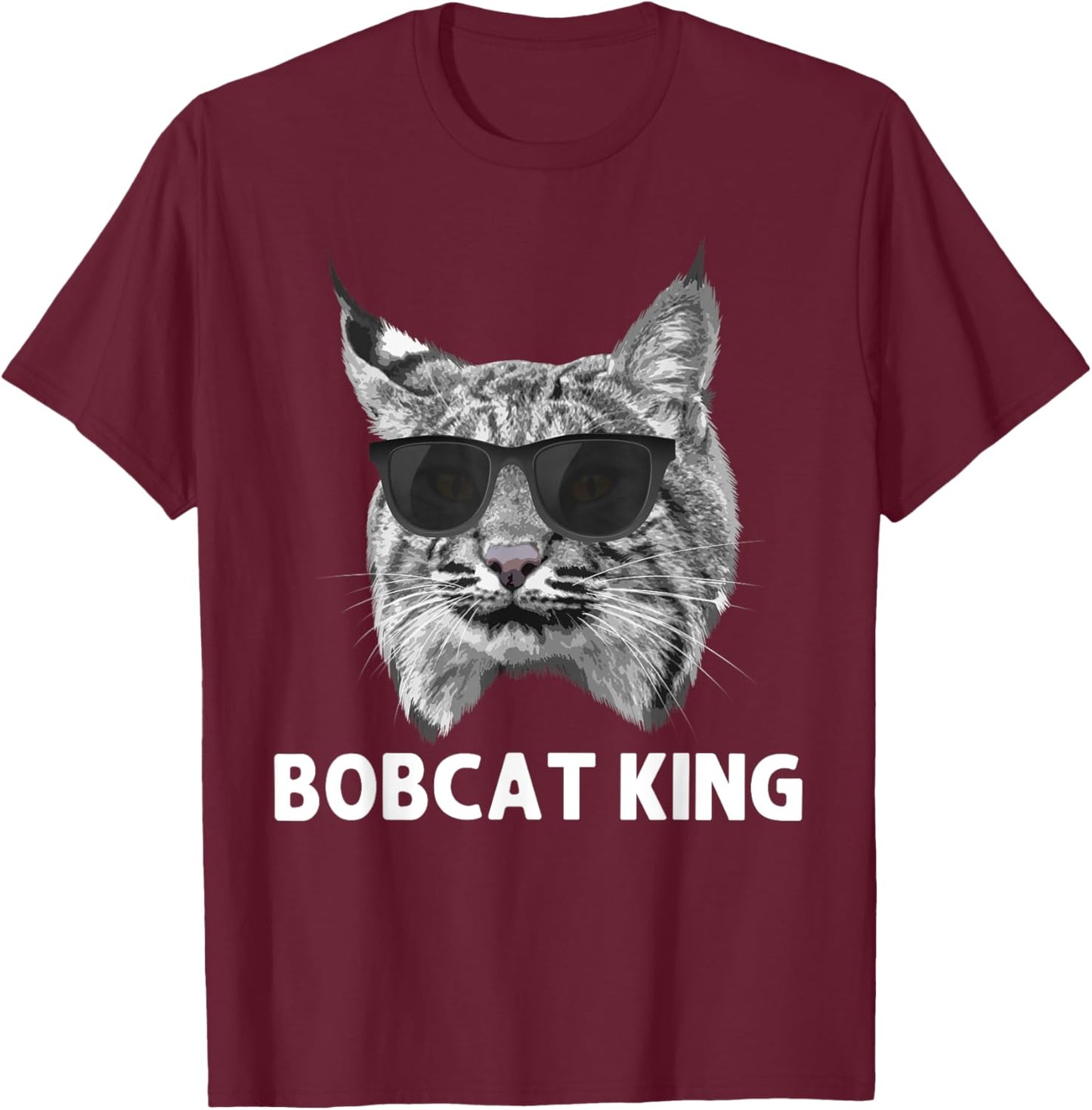 Cool Bobcat Art Dad Father Animal Bobcat Lover T-Shirt - T-Shirt | Maroon