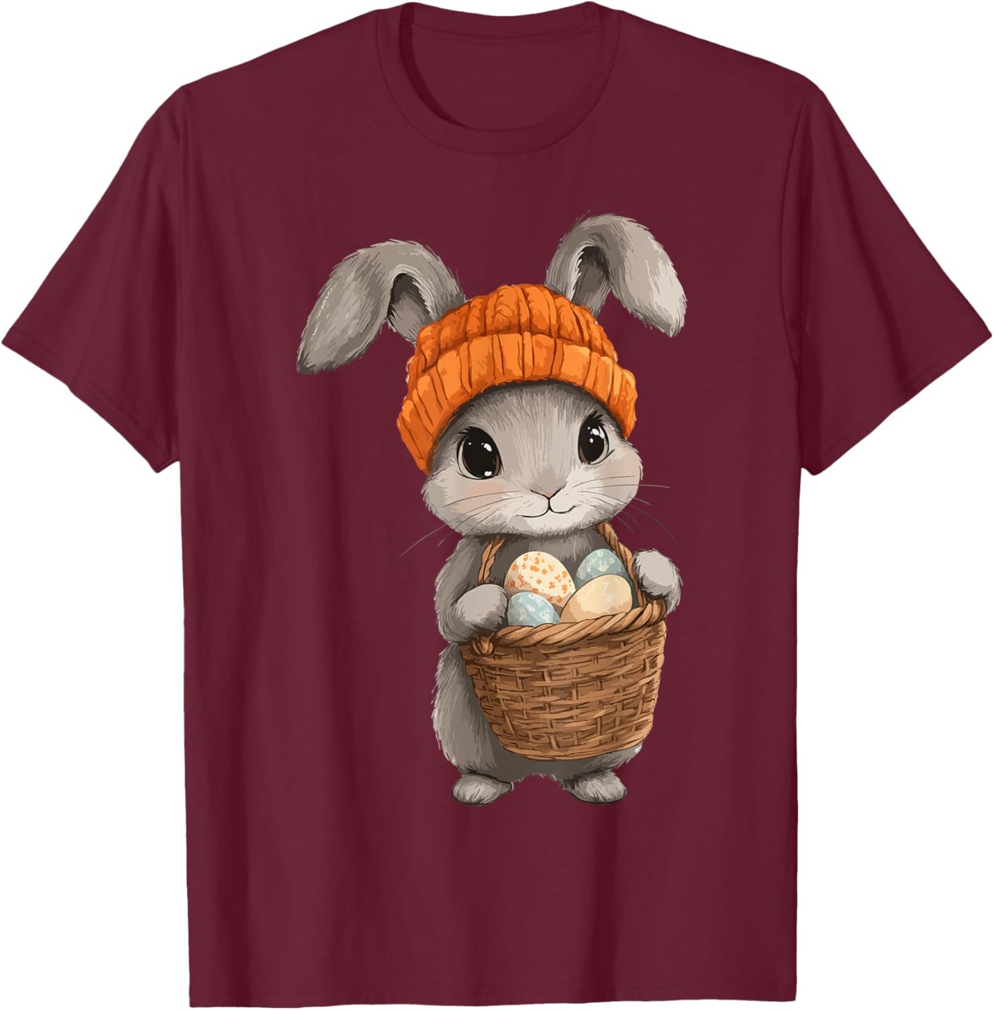 Easter Rabbit Costume Kids Girls Boys Decor Easter Bunny T-Shirt - T-Shirt | Maroon