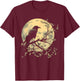 Black Raven Nature Art Crow Moon T-Shirt - T-Shirt | Maroon