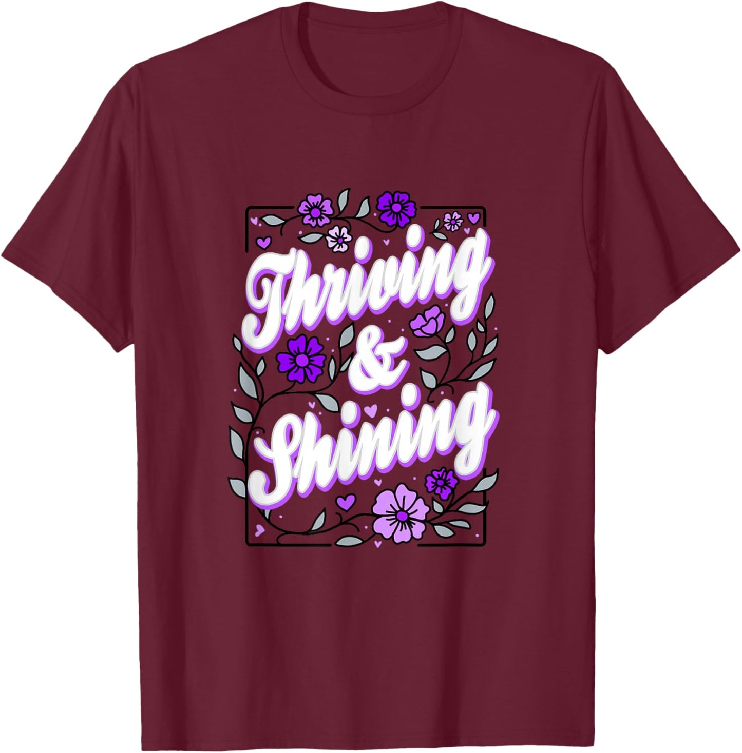 Purple Color Thriving Shining Purple Graphic T-Shirt - T-Shirt | Maroon