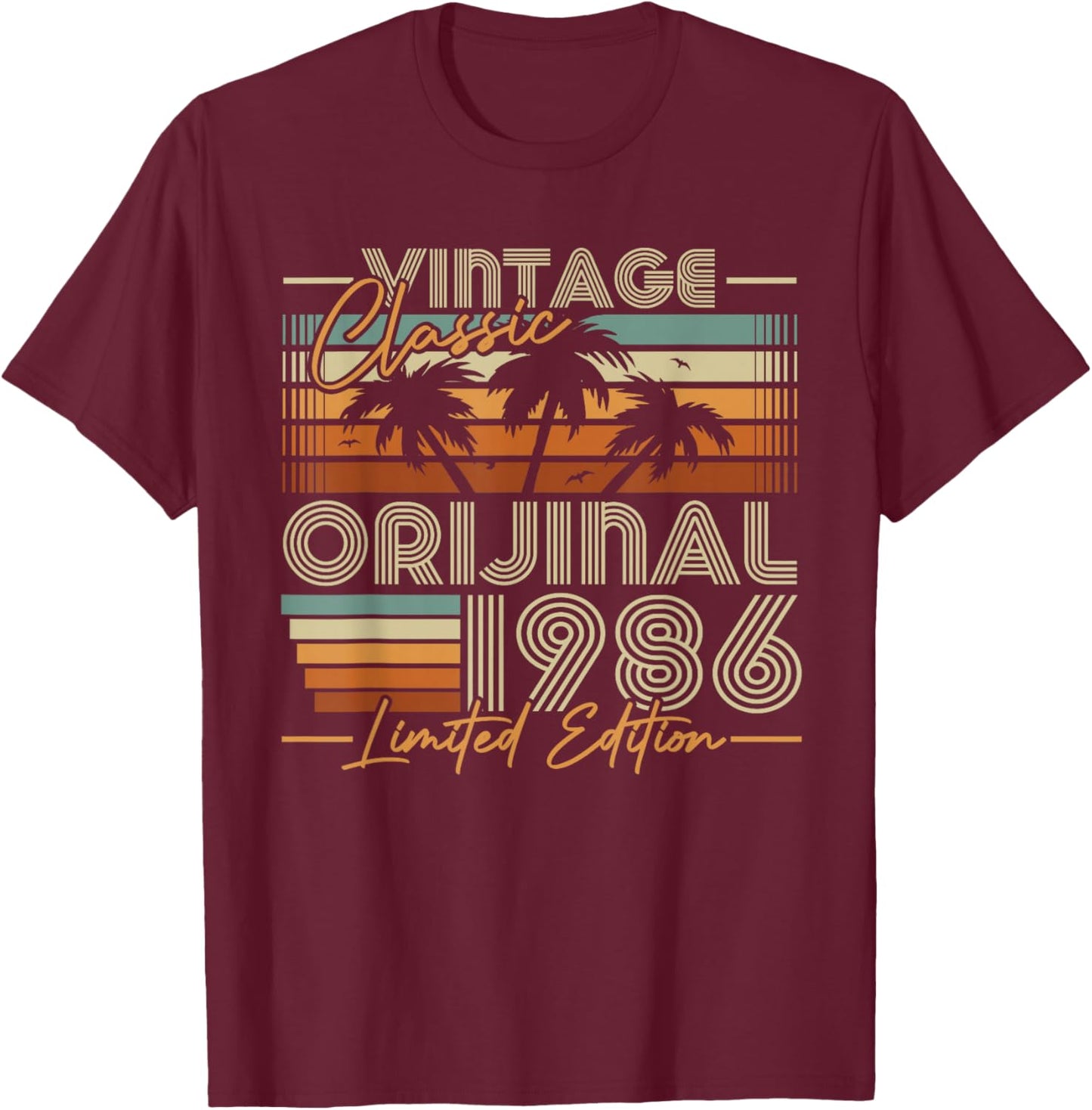 Vintage 1986 Rétro Cadeau 40 Ans Anniversaire Hommes Femmes T-Shirt - T-Shirt | Maroon