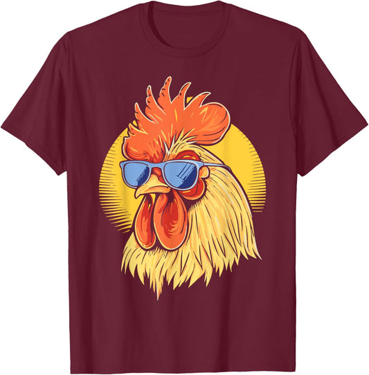 Cool Rooster Funny Women Kids Chicken Rooster Lover T-Shirt - T-Shirt | Maroon