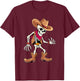 Dabbing Skeleton Cowboy Halloween Costume kids boys men T-Shirt - T-Shirt | Maroon