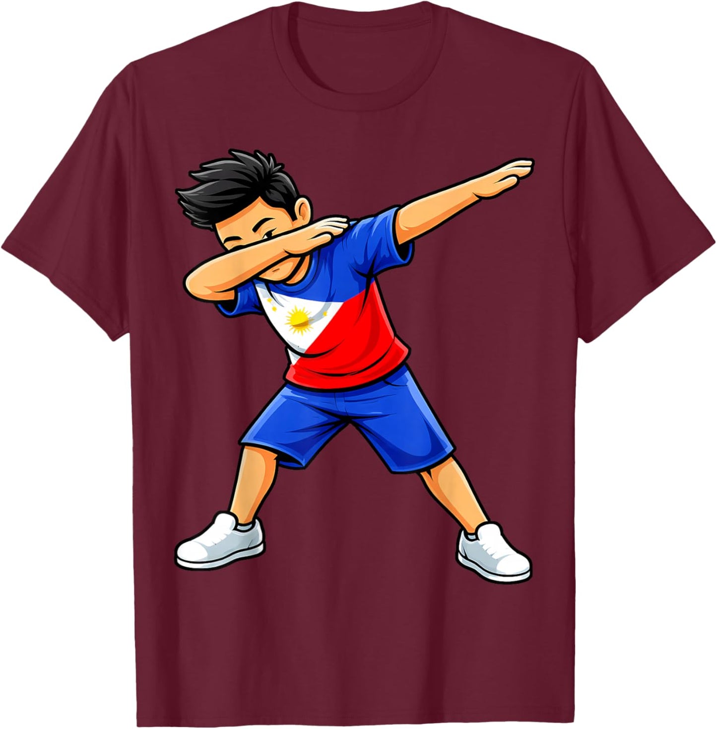 Filipino Boy Dab Philippines Flag Pinoy T-Shirt - T-Shirt | Maroon