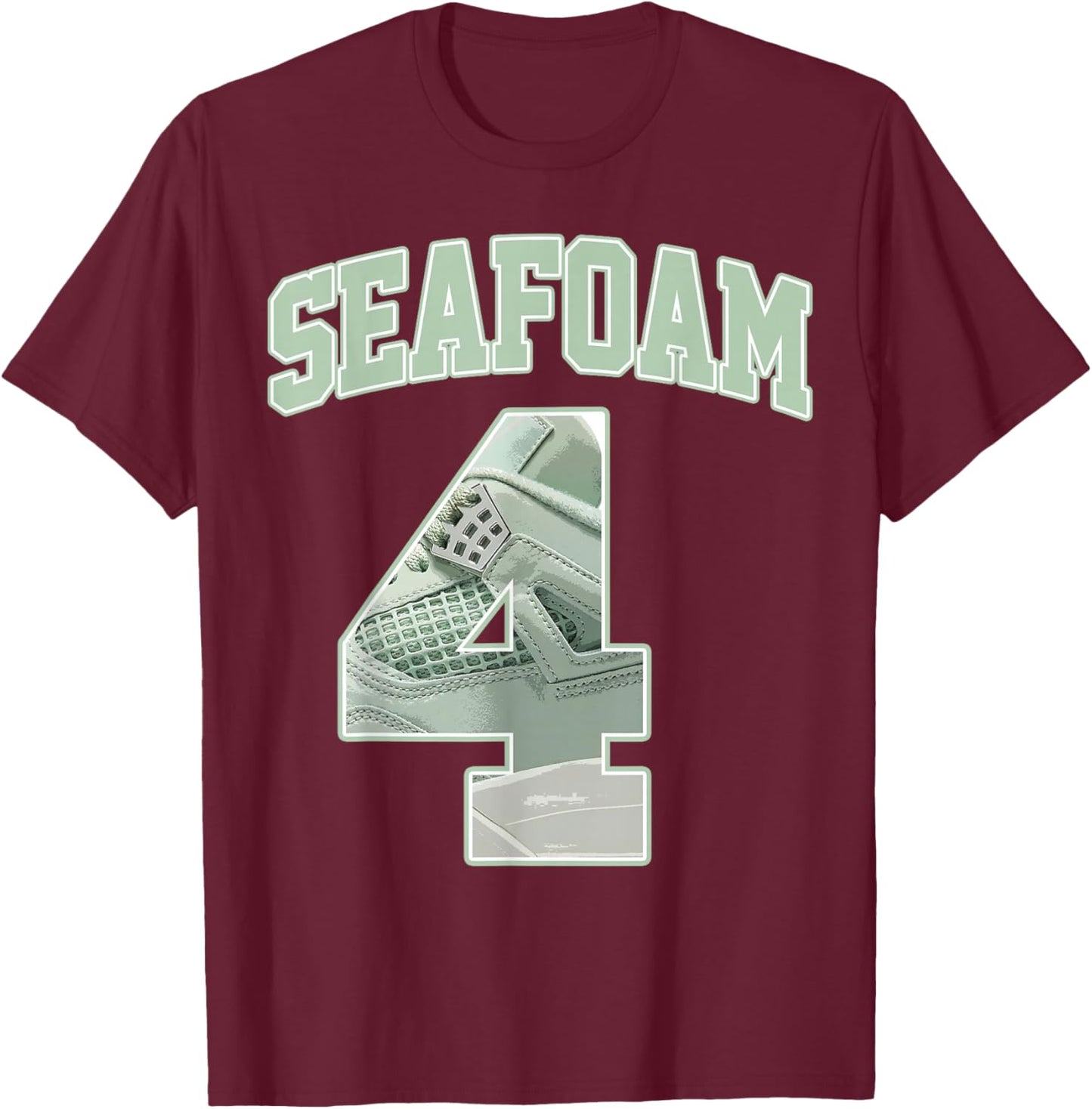 Number 4 Seafoam Abundance 4s Matching Women T-Shirt - T-Shirt | Maroon