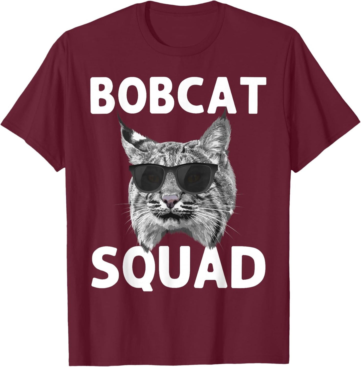 Best Bobcat Art Women Kids Bobcat Animal Cat Bobcat T-Shirt - T-Shirt | Maroon