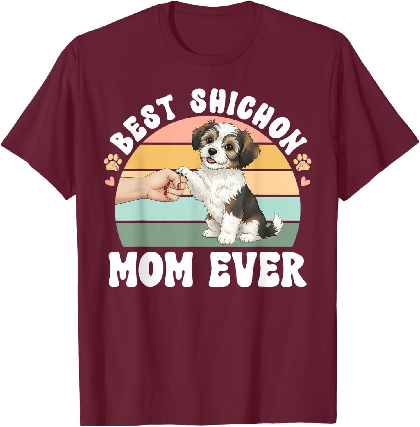 Best Shichon Mom Ever Zuchon Owner Zuchon Lover T-Shirt - T-Shirt | Maroon