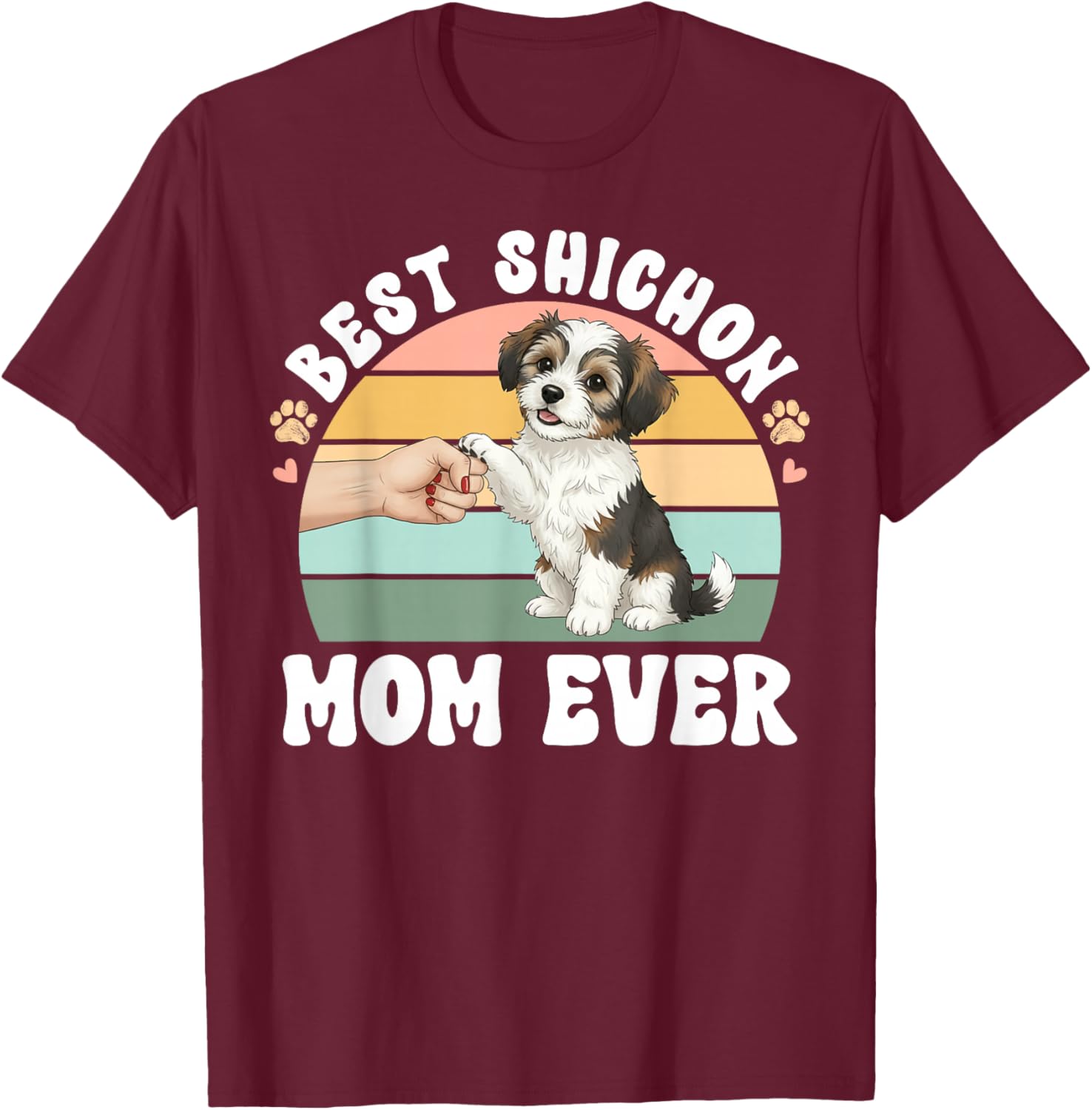 Best Shichon Mom Ever Zuchon Owner Zuchon Lover T-Shirt - T-Shirt | Maroon