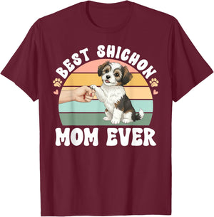 Best Shichon Mom Ever Zuchon Owner Zuchon Lover T-Shirt - T-Shirt | Maroon