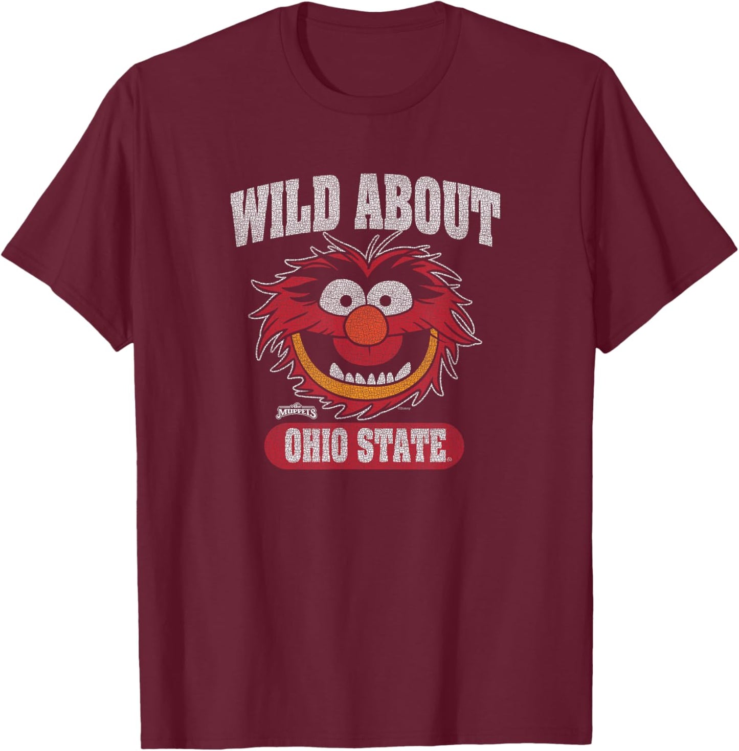 Ohio State Buckeyes Muppets Animal Black Officially Licensed T-Shirt - T-Shirt | Maroon