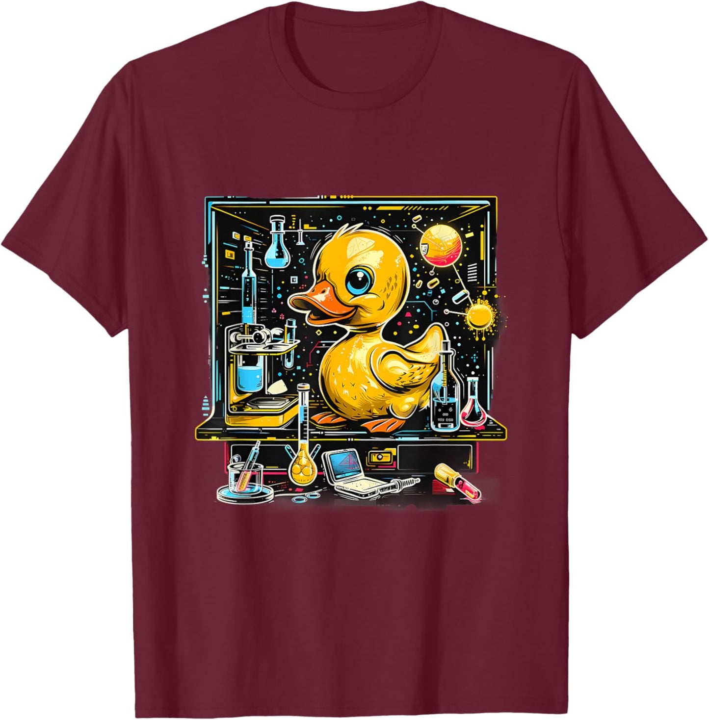 Rubber Duck Science Chemists Physics Teacher Rubber Duckie Women Kids T-Shirt - T-Shirt | Maroon