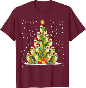 Green Cheek Conure Parrot Christmas Ornament Tree T-Shirt - T-Shirt | Maroon