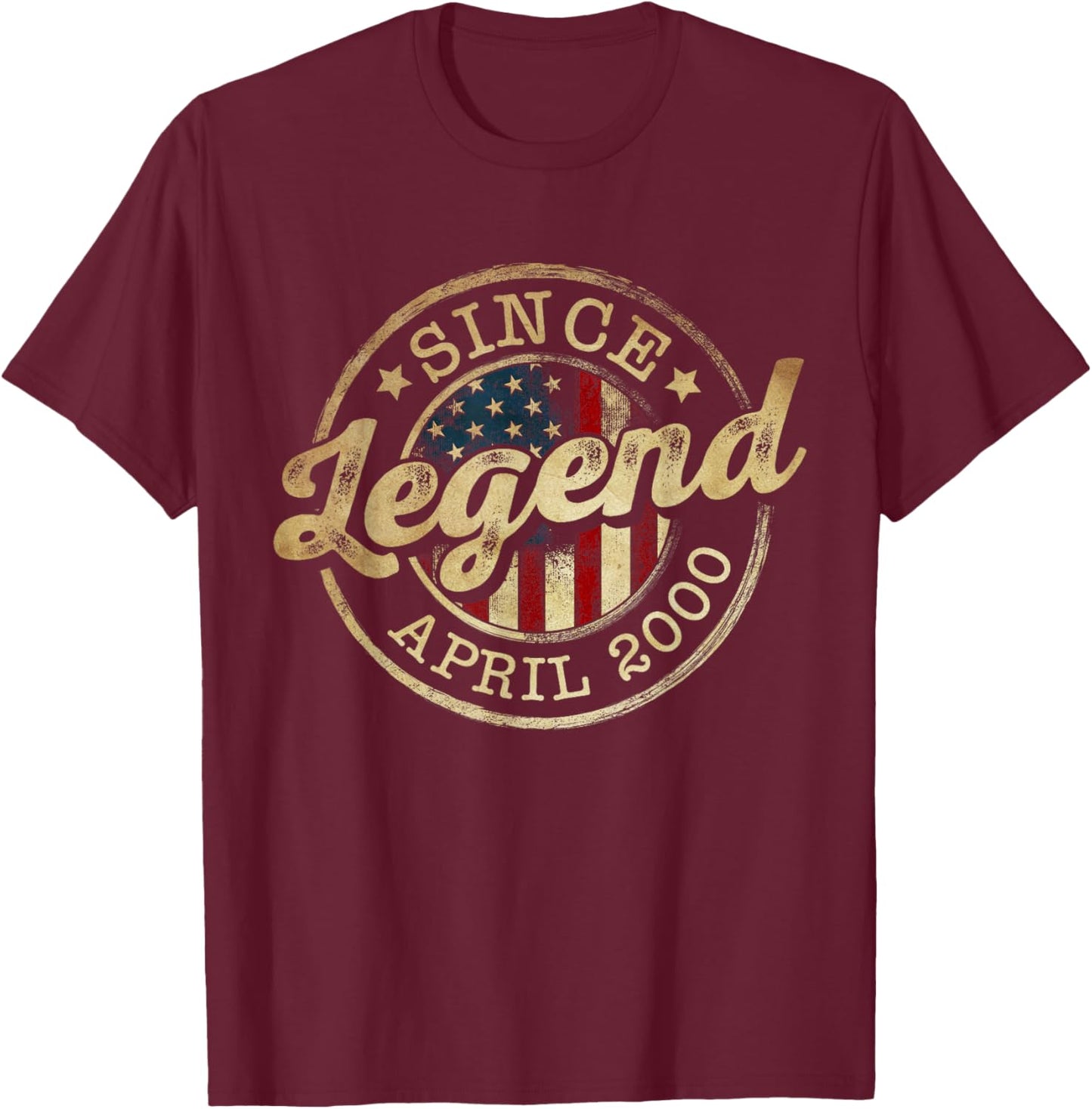 Legend Since April 2000 Vintage 26th Birthday Classic T-Shirt - T-Shirt | Maroon