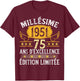 Vintage 1951 75 Years Birthday Man Woman Vintage 1951 T-Shirt - T-Shirt | Maroon