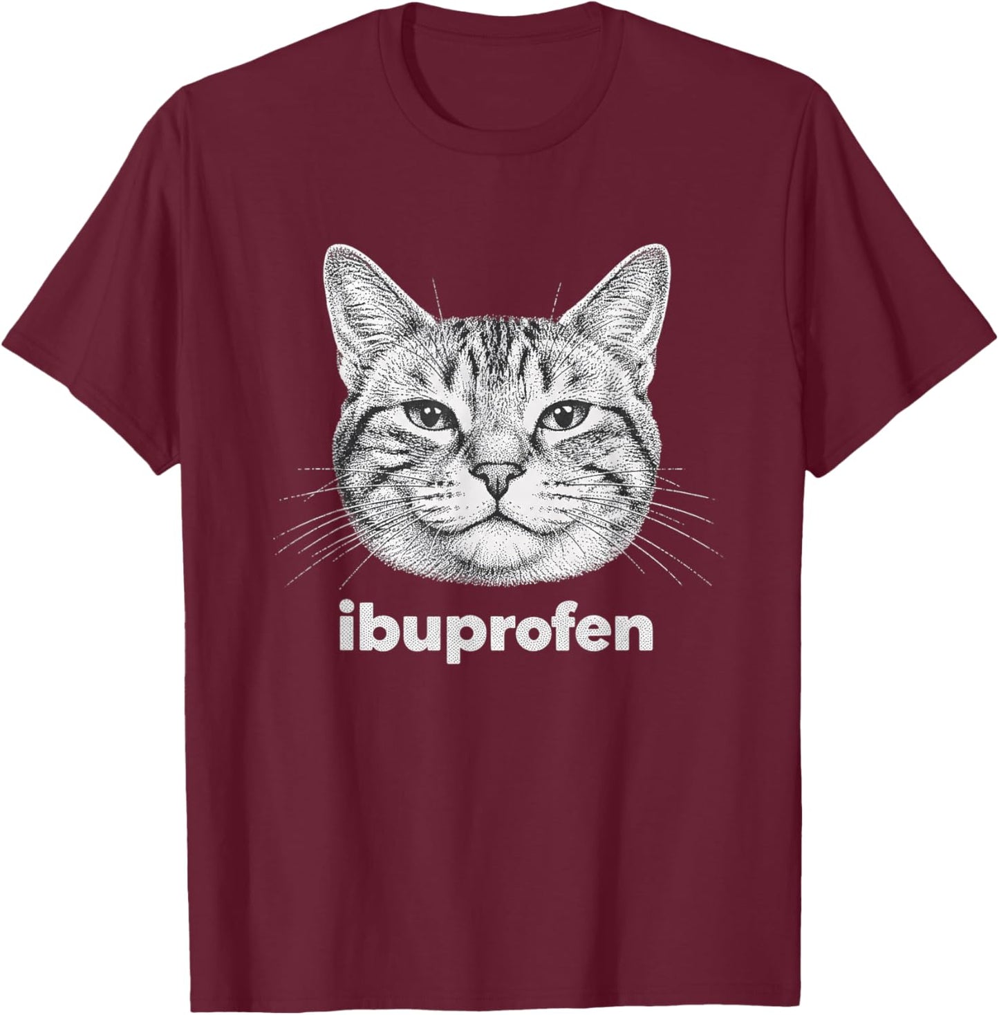 Ibuprofen Funny Meme Vintage Graphic T-Shirt - T-Shirt | Maroon