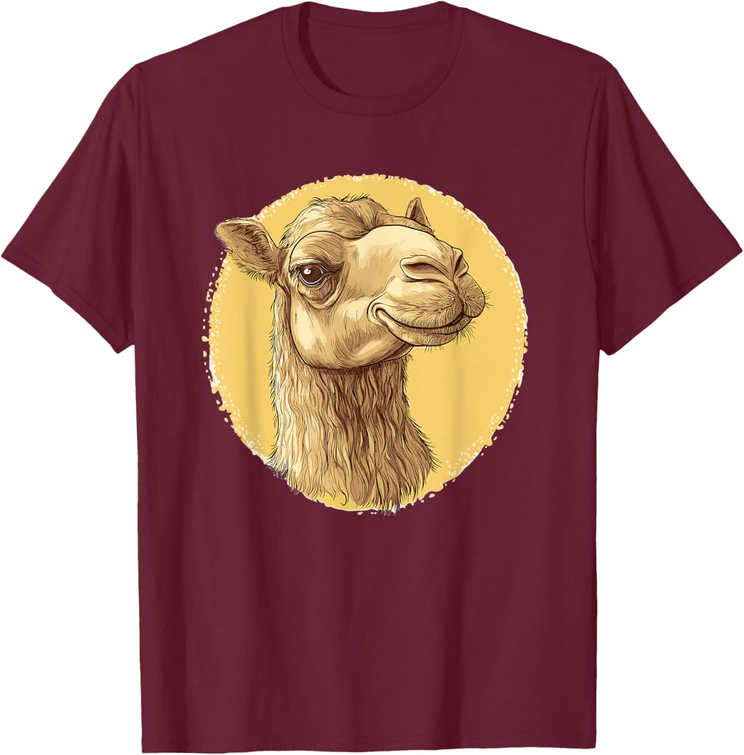Vintage Camel Illustration T-Shirt - T-Shirt | Maroon