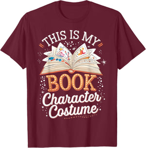 This Is My Book Character Costume T-Shirt - T-Shirt | Maroon