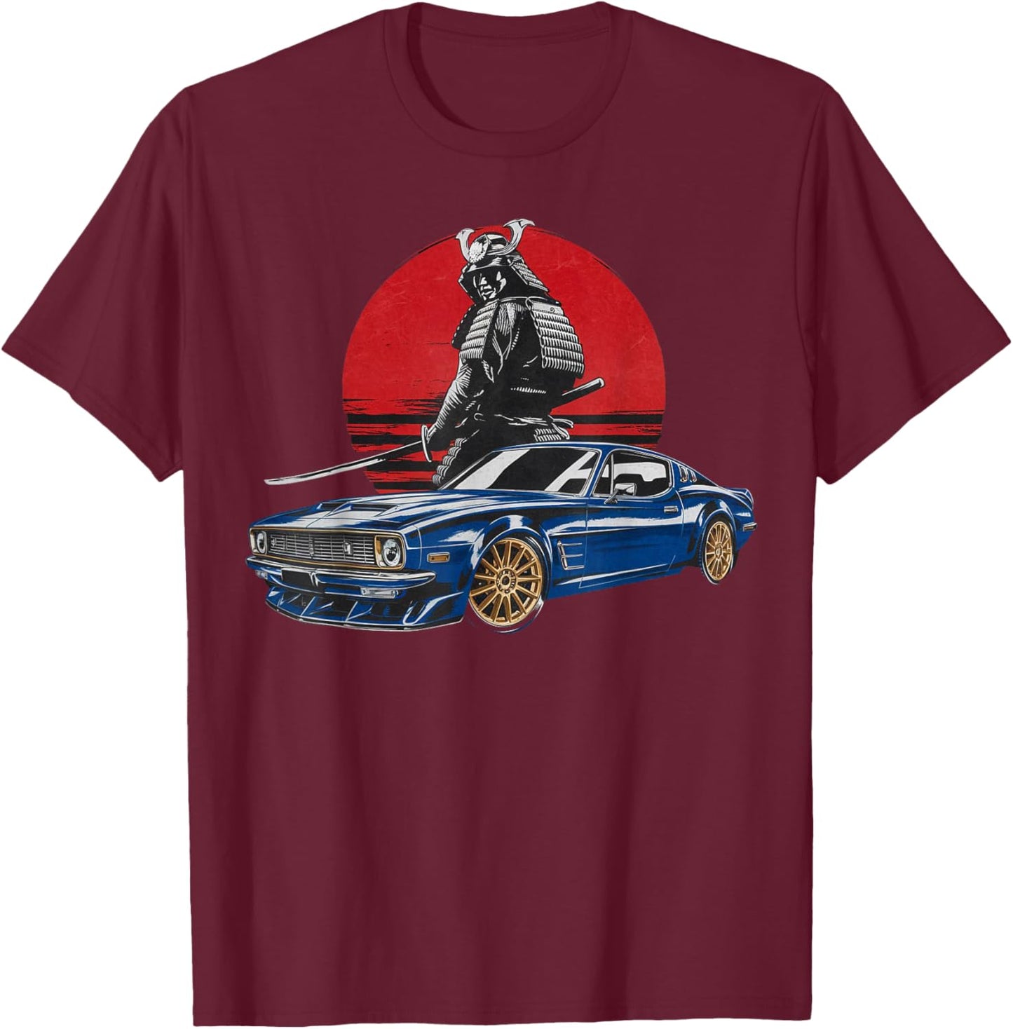 Retro Vintage Japanese Warrior JDM Ride Legendary Race Car T T-Shirt - T-Shirt | Maroon