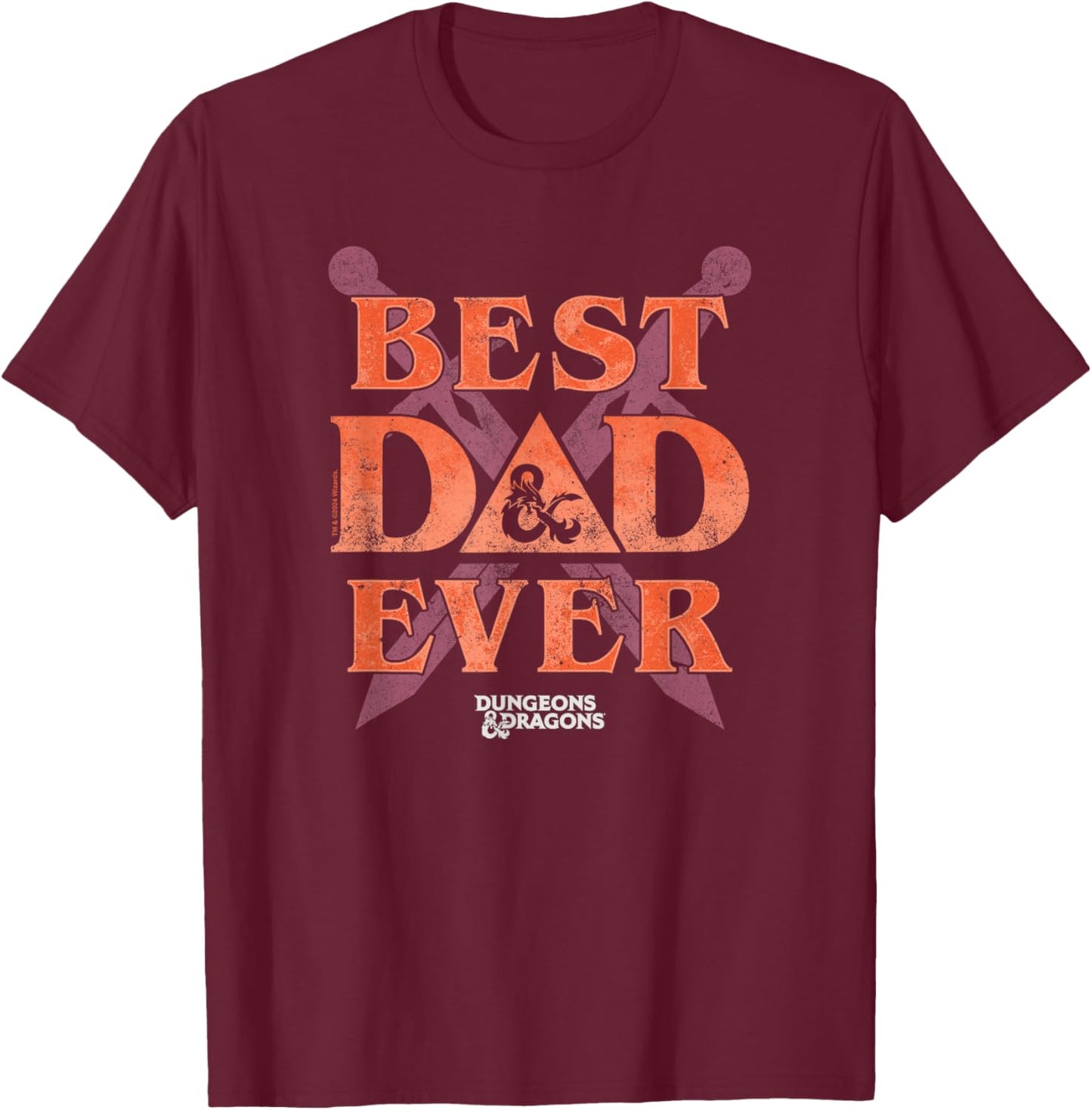 Dungeons & Dragons Best D&D Dad Ever T-Shirt - T-Shirt | Maroon