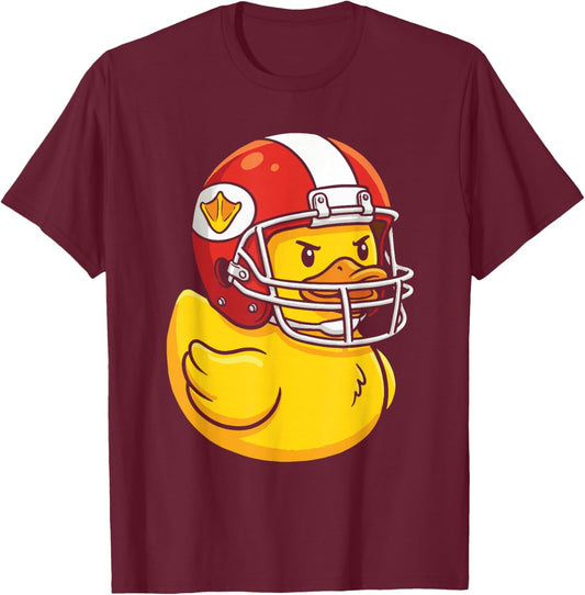 Rubber Duck Football Kids Boys Rubber Duckie T-Shirt - T-Shirt | Maroon
