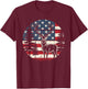 Deer USA Patriotic American Flag Whitetail Buck Antlers T-Shirt - T-Shirt | Maroon