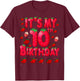 Kids 10 Year Old Strawberry Birthday Girl Sweet Fruit 10th T-Shirt - T-Shirt | Maroon
