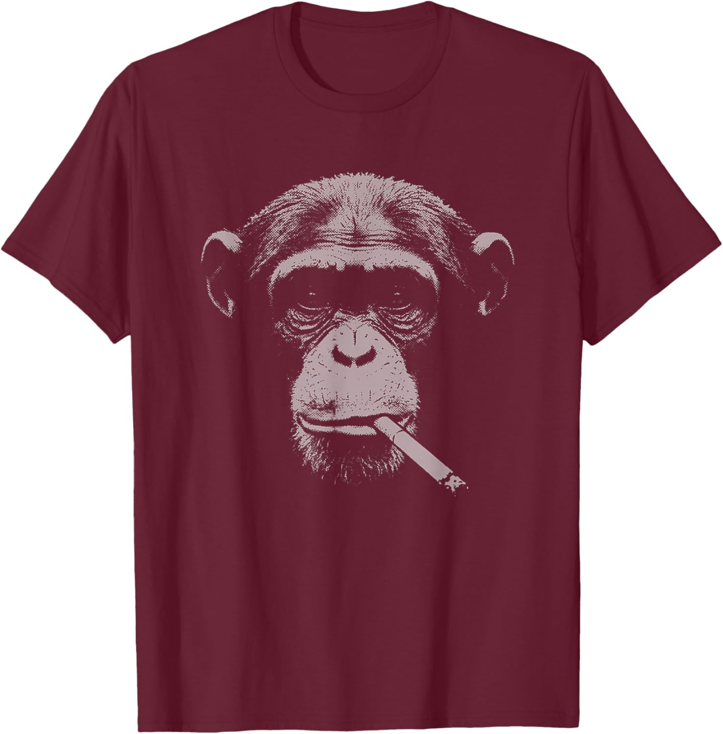 Smoking Meme Monkey Women Monkey Smoking Cigarette T-Shirt - T-Shirt | Maroon