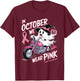 In October We Wear Pink Ghost Riding Motorcycle Halloween T-Shirt - T-Shirt | Maroon
