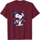 Snoopy - Americana Stars and Stripes Guitar T-Shirt - T-Shirt | Maroon