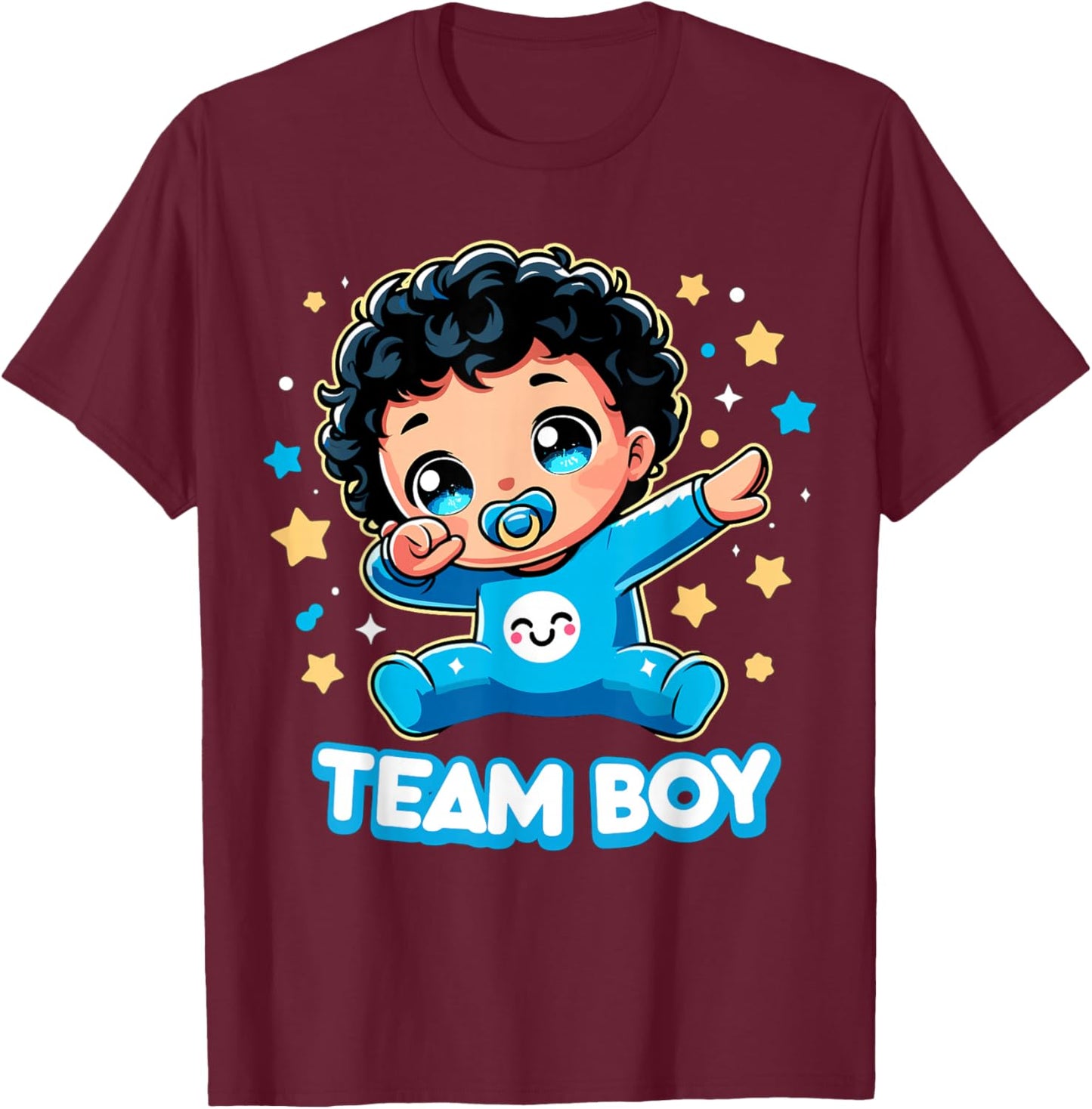 Team Boy Baby Gender Reveal Party Announcement T-Shirt - T-Shirt | Maroon