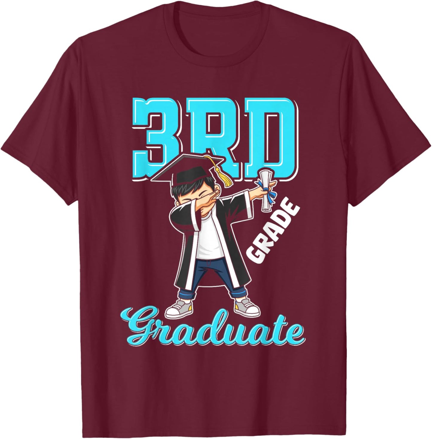 3rd Grade Graduation 2026 Dabbing boy Class 26 Graduate T-Shirt - T-Shirt | Maroon