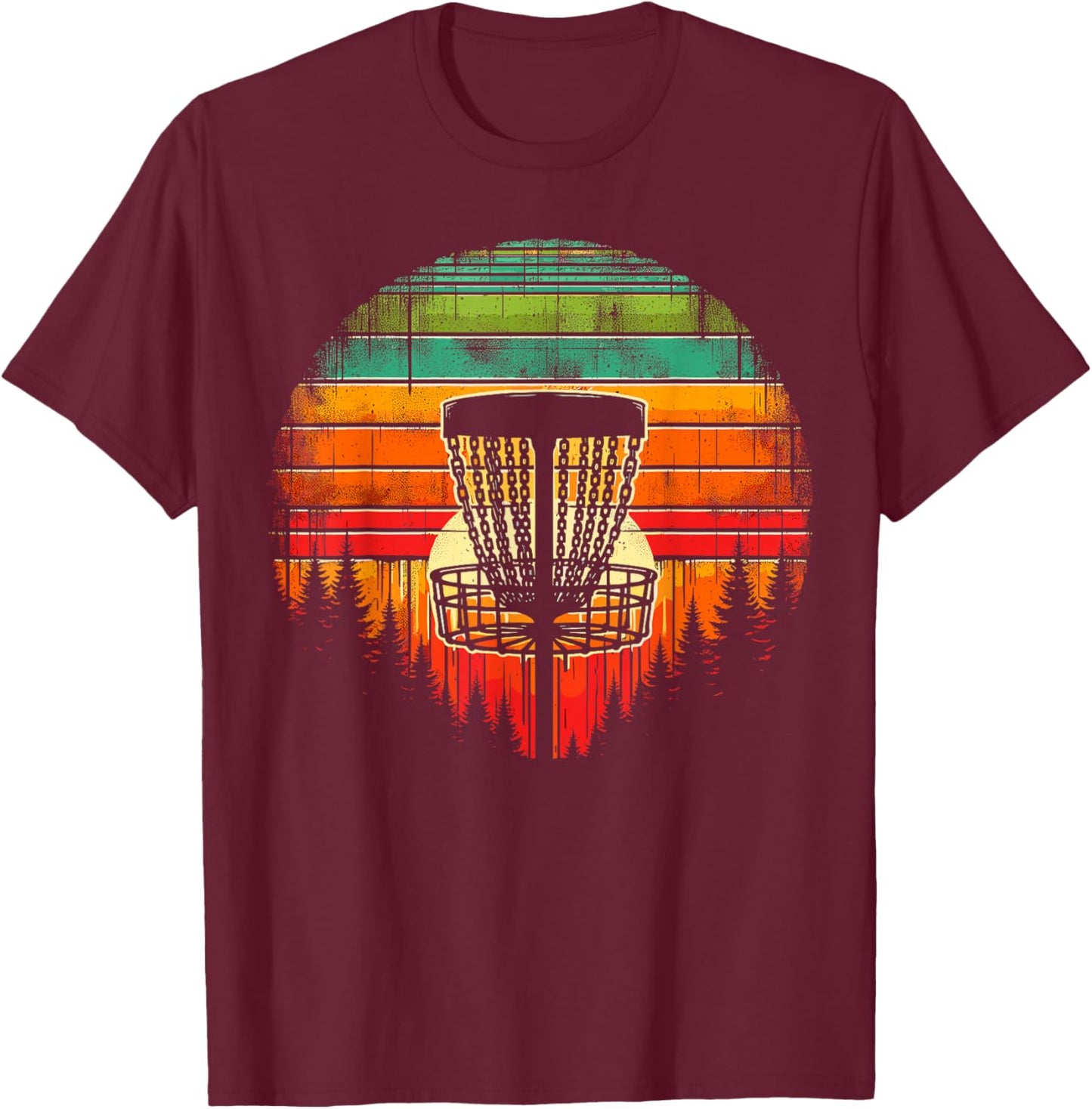 Disc Golfer Colorful Disc Golf T-Shirt - T-Shirt | Maroon