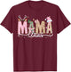Mama Claus Retro Leopard Pink Christmas Reindeer Xmas Lights T-Shirt - T-Shirt | Maroon
