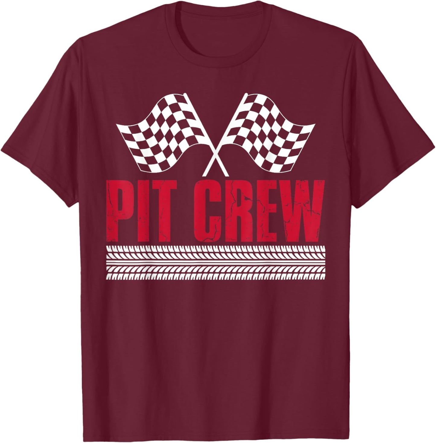 Pit Crew Birthday Party for Family Matching Race Car Racing T-Shirt - T-Shirt | Maroon