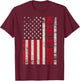 Vintage USA Flag No Man Left Behind 4th of July Patriotic T-Shirt - T-Shirt | Maroon