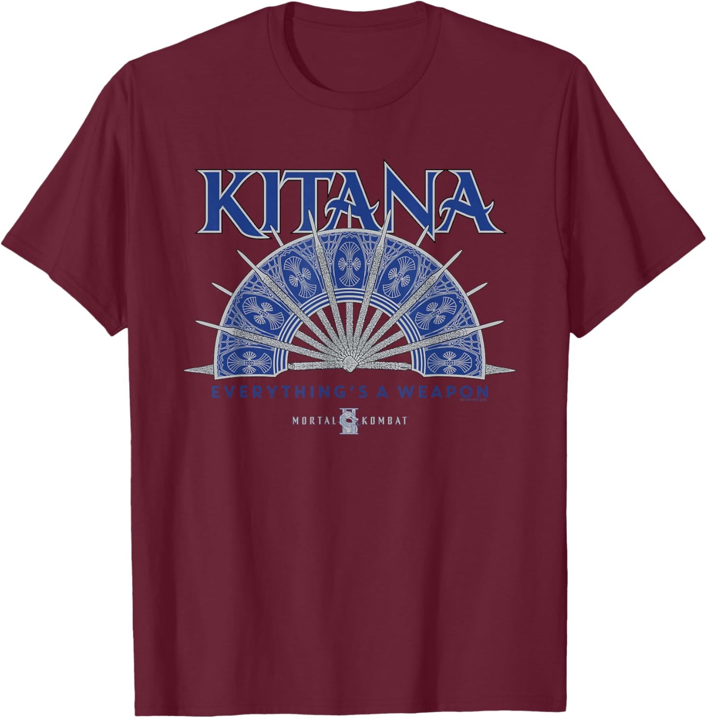 Fan Weapon Kitana Video Game Movie T-Shirt - T-Shirt | Maroon