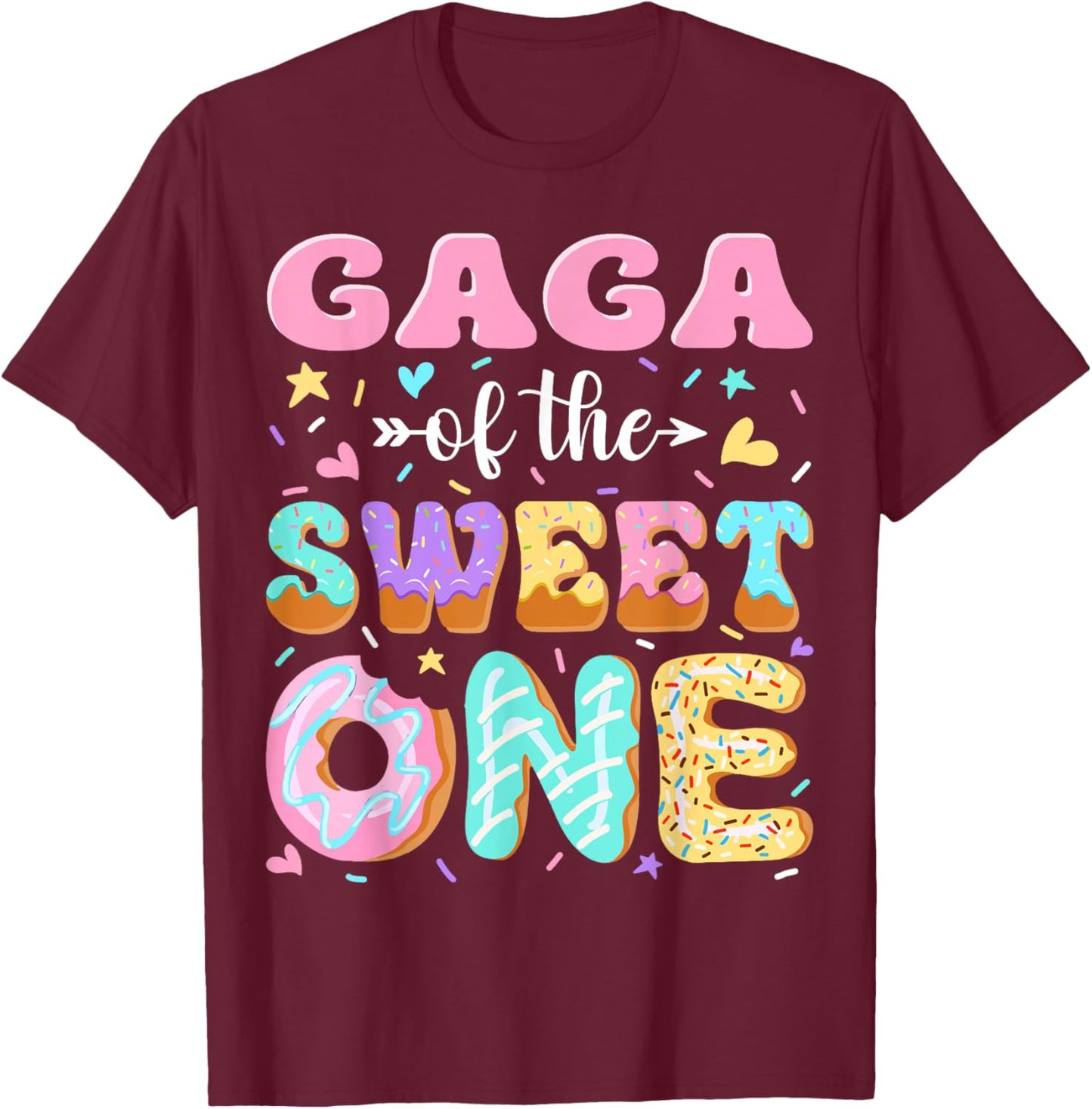Gaga of The Sweet One First Birthday Matching Family T-Shirt - T-Shirt | Maroon