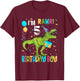 Birthday Boy 5 Years Old 5th Cute Rex Family Dinosaur Squad T-Shirt - T-Shirt | Maroon