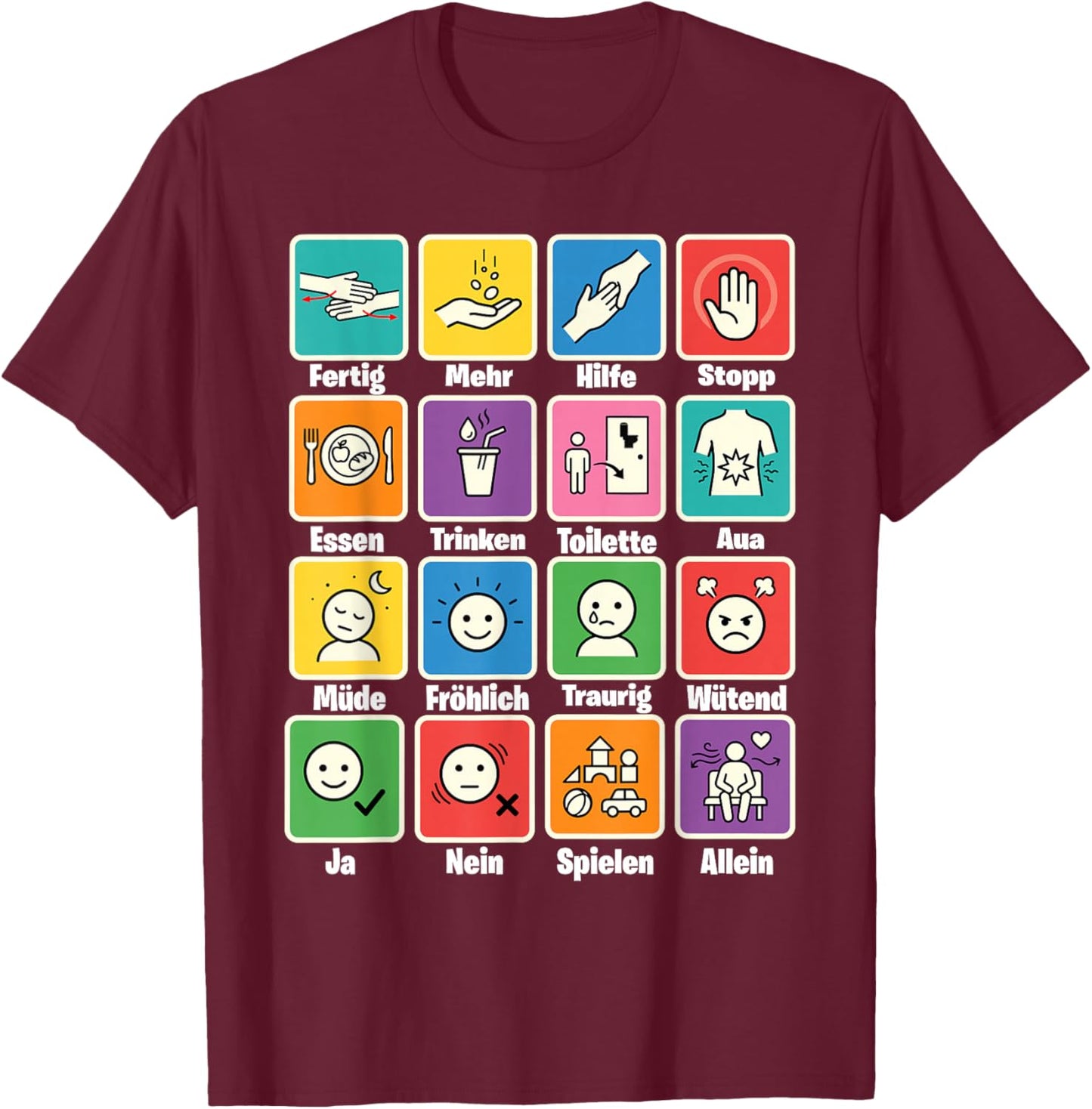 Autism Nonverbal Communication Aid AAC Speech Therapy Teacher T-Shirt - T-Shirt | Maroon