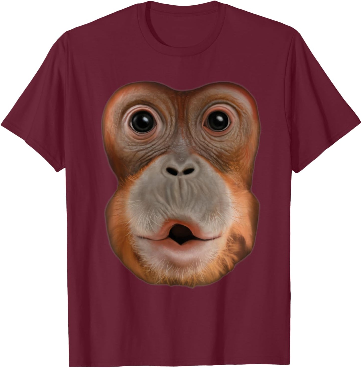 Monkey Stomach Funny Meme Ape Gorilla T-Shirt - T-Shirt | Maroon