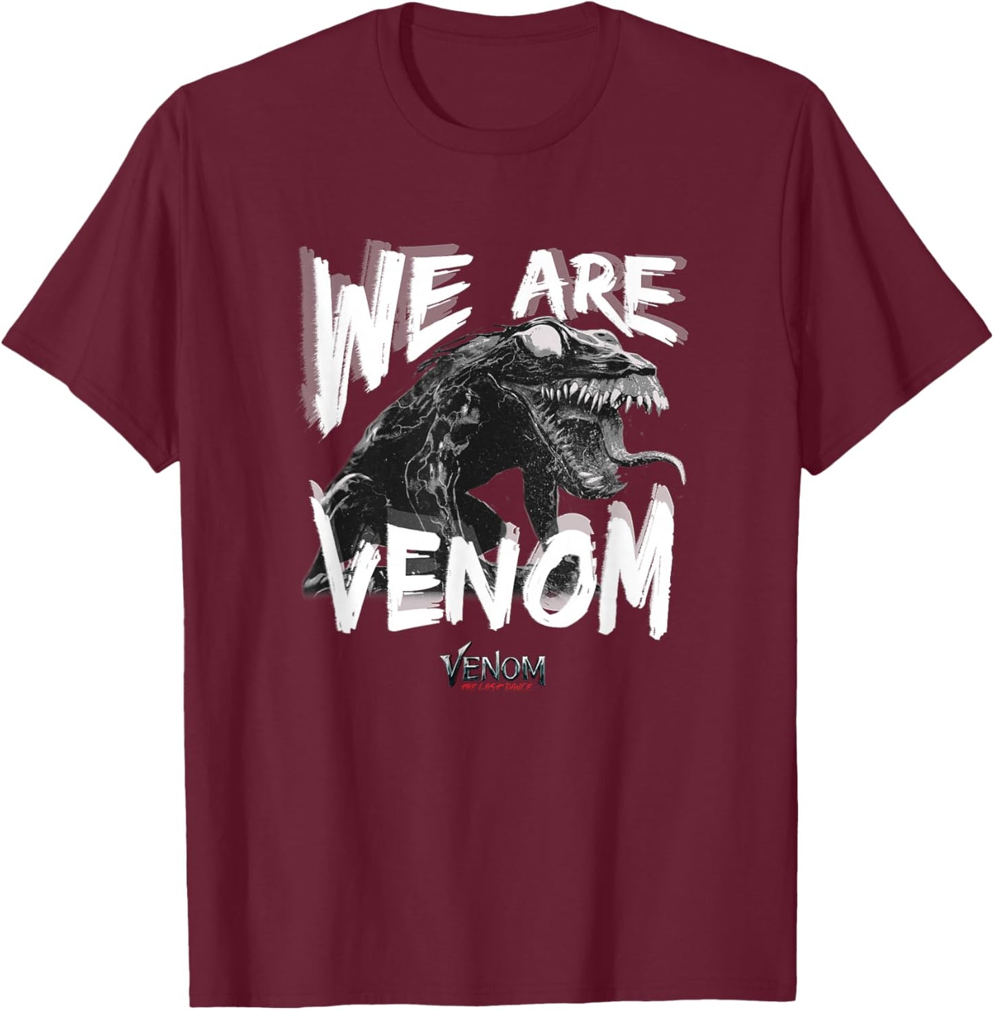 Marvel Venom: The Last Dance Distressed Symbiote Glitch T-Shirt - T-Shirt | Maroon