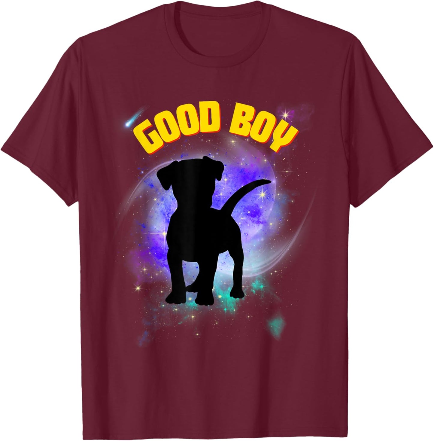 Good Boy – Cute Cosmic Puppy for Dog & Space Lovers T-Shirt - T-Shirt | Maroon