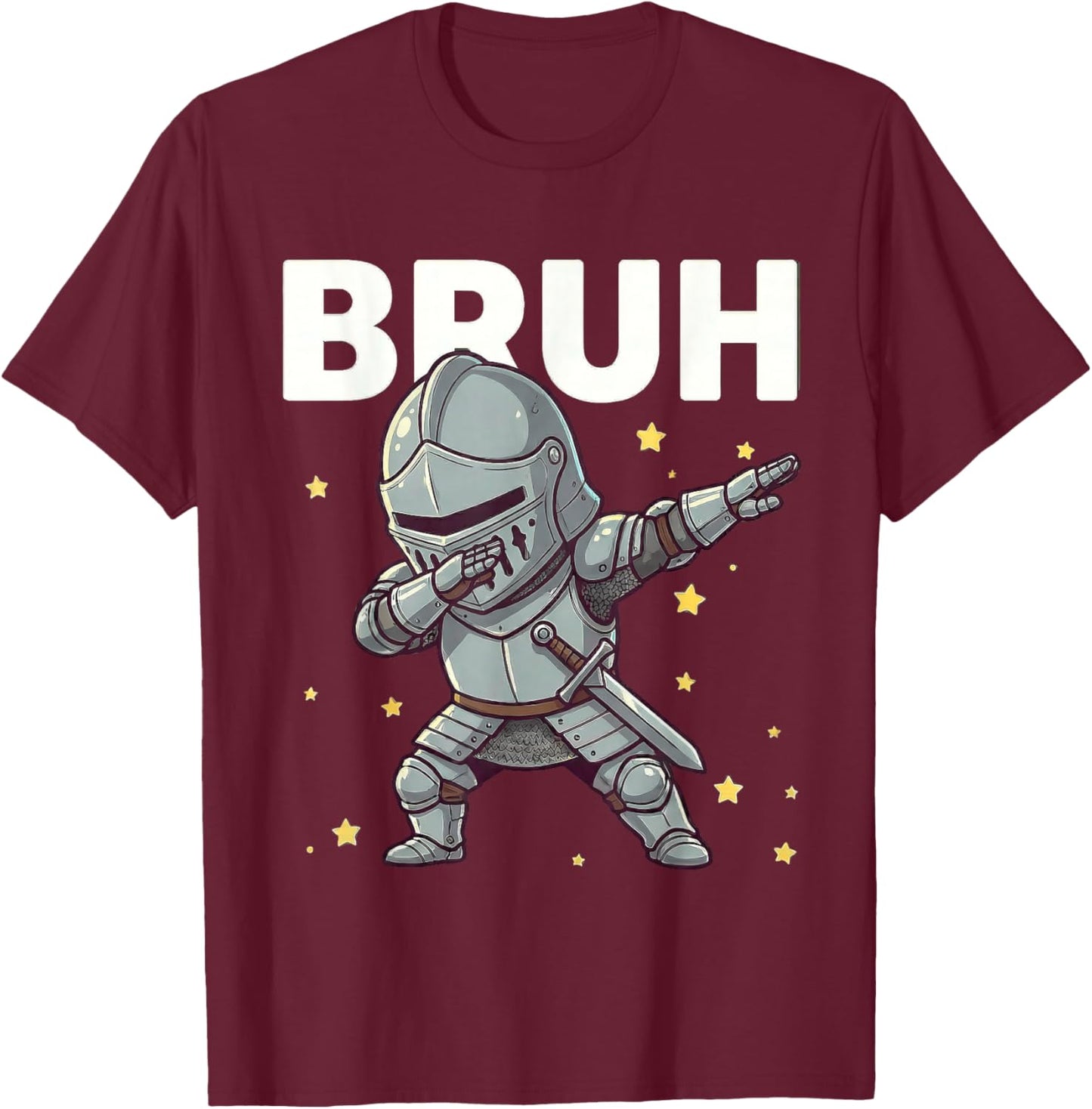 Bruh Funny Dabbing Knight Kids Boys Medieval Lover T-Shirt - T-Shirt | Maroon