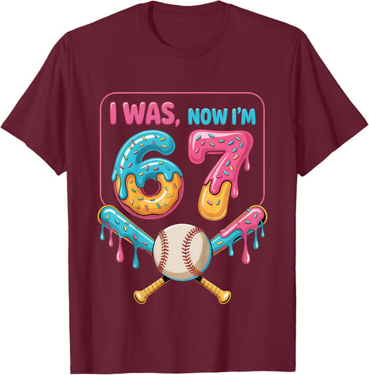I was 6 Now Im 7 Year Old Ice Cream Drip 7 Bday 6 7 Birthday T-Shirt - T-Shirt | Maroon
