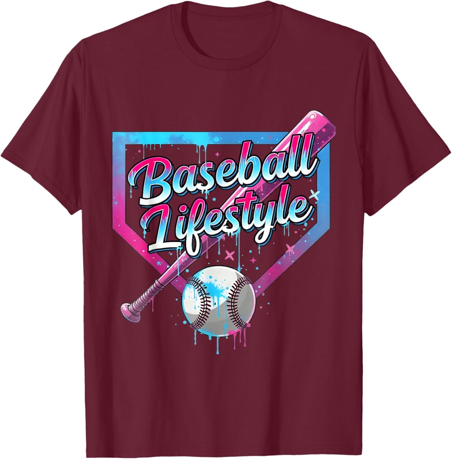 Drip Baseball Life Style Mascot Shirt Funny Boys Kids T-Shirt - T-Shirt | Maroon
